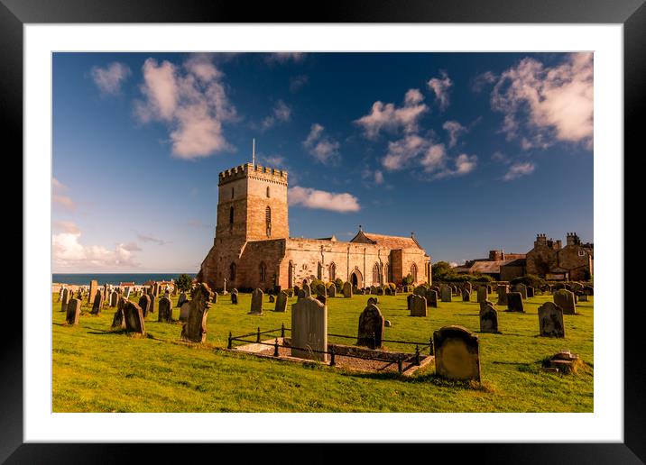 The beautiful Church of St. Aidan, Bamburgh Framed Mounted Print by Naylor's Photography