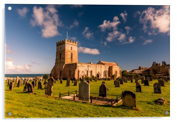 The beautiful Church of St. Aidan, Bamburgh Acrylic by Naylor's Photography