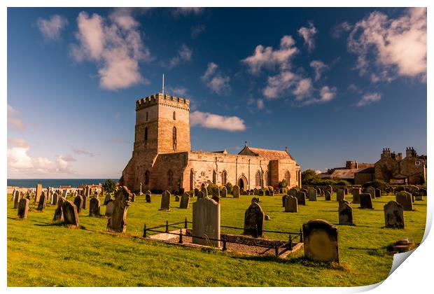 The beautiful Church of St. Aidan, Bamburgh Print by Naylor's Photography