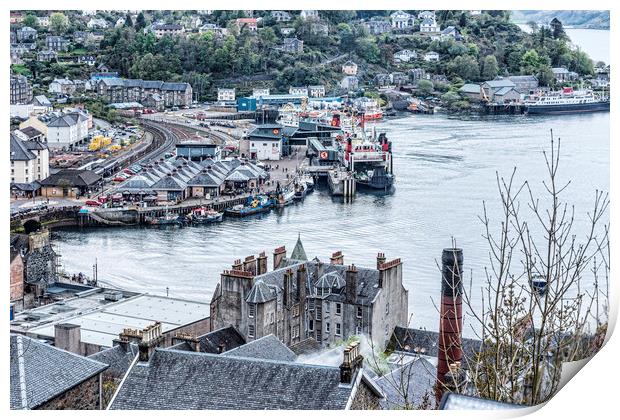 Oban Harbour View Print by Valerie Paterson