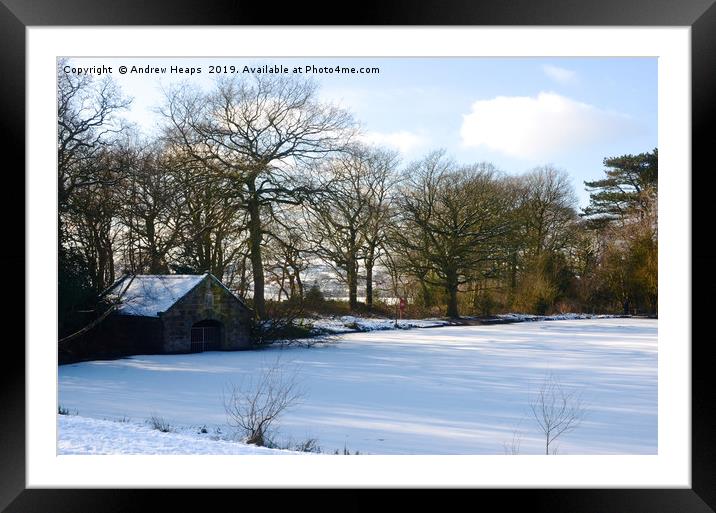 Winter Wonderland by the Lake Framed Mounted Print by Andrew Heaps