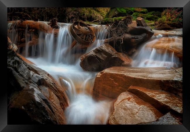 Melincourt Brook cascade Framed Print by Leighton Collins