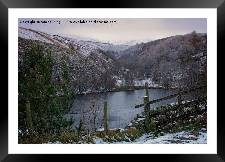 Bilberry reservoir Framed Mounted Print by tom downing
