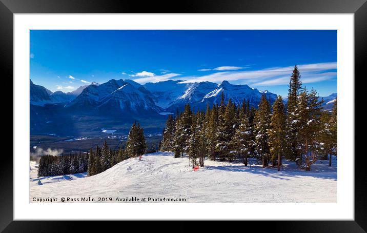 Skiing In Lake Louise Framed Mounted Print by Ross Malin