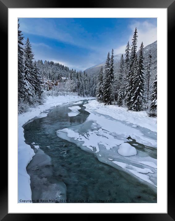 Toby Creek in The Snow Framed Mounted Print by Ross Malin