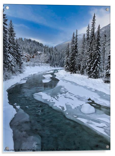 Toby Creek in The Snow Acrylic by Ross Malin