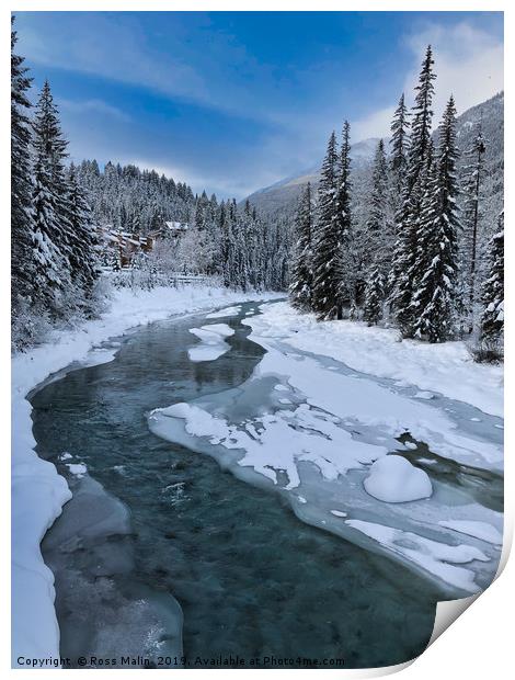 Toby Creek in The Snow Print by Ross Malin