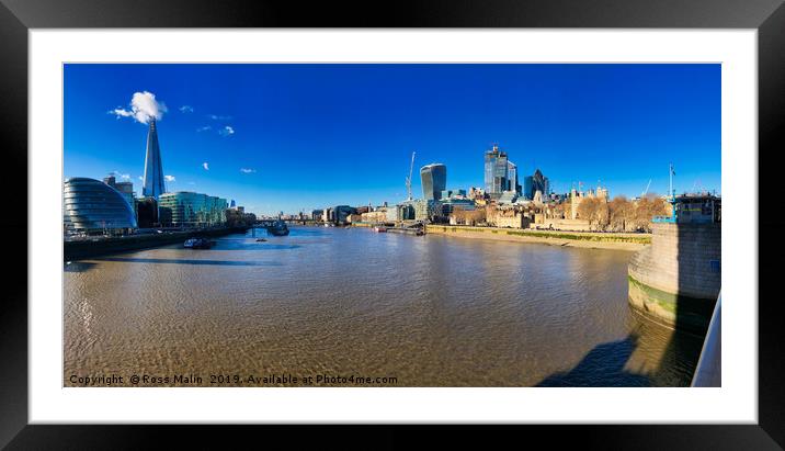 View from Tower Bridge Framed Mounted Print by Ross Malin