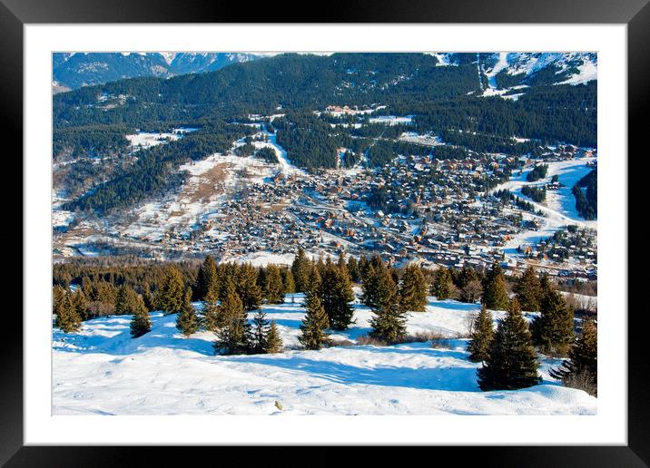 Meribel Les Trois Vallees ski area French Alps Fra Framed Mounted Print by Andy Evans Photos