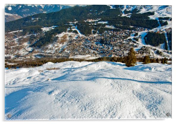 Meribel 3 Valleys ski area French Alps France Acrylic by Andy Evans Photos