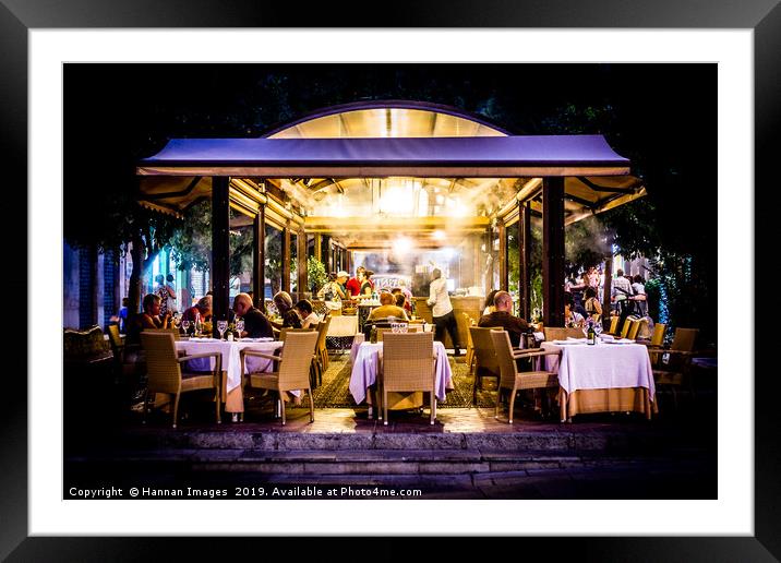 Summer evening dining Framed Mounted Print by Hannan Images