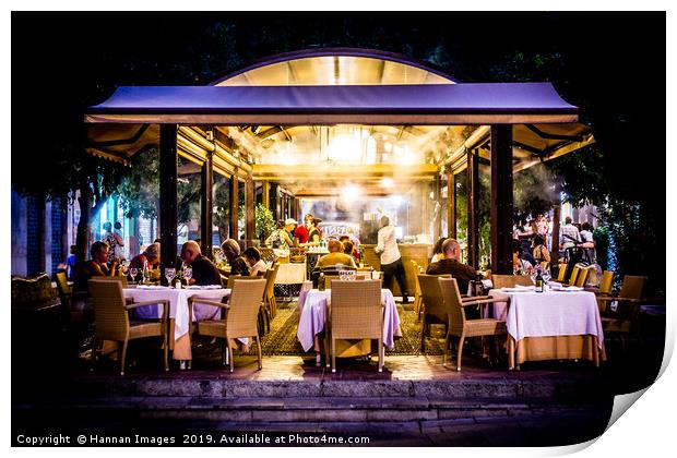 Summer evening dining Print by Hannan Images