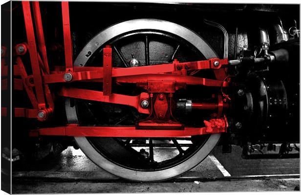 Red wheel of steel Canvas Print by Rob Hawkins