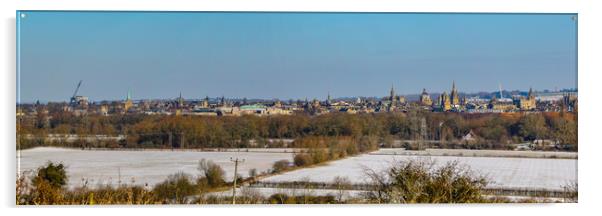 Oxford snow panorama Acrylic by Oxon Images
