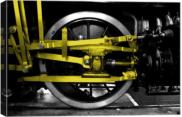 Yellow wheel of steel Canvas Print by Rob Hawkins