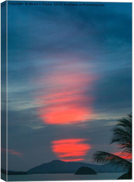 Red sunset in Phuket Canvas Print by Stuart C Clarke