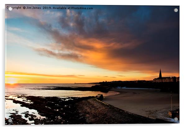 Daybreak over Cullercoats Bay Acrylic by Jim Jones