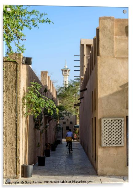 Ancient streets of Bastakiya, Dubai Acrylic by Gary Parker