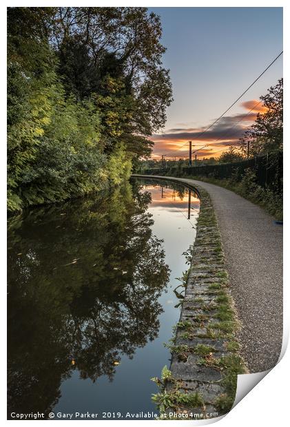 Worcester to Birmingham canal, in England, UK.  Print by Gary Parker