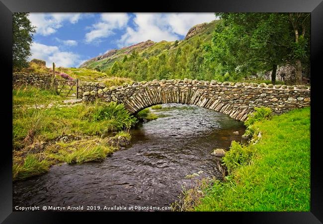 Packhorse Bridge, Watendlath, Lake District Framed Print by Martyn Arnold