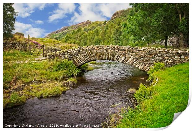 Packhorse Bridge, Watendlath, Lake District Print by Martyn Arnold