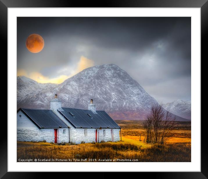 Blood Moon Over Black Rock Cottage Glen Coe Framed Mounted Print by Tylie Duff Photo Art