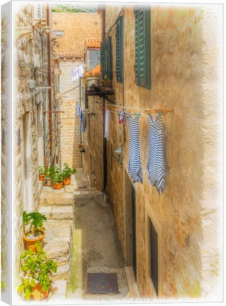 Wash Day in Dubrovnik Old Town Canvas Print by Tylie Duff Photo Art