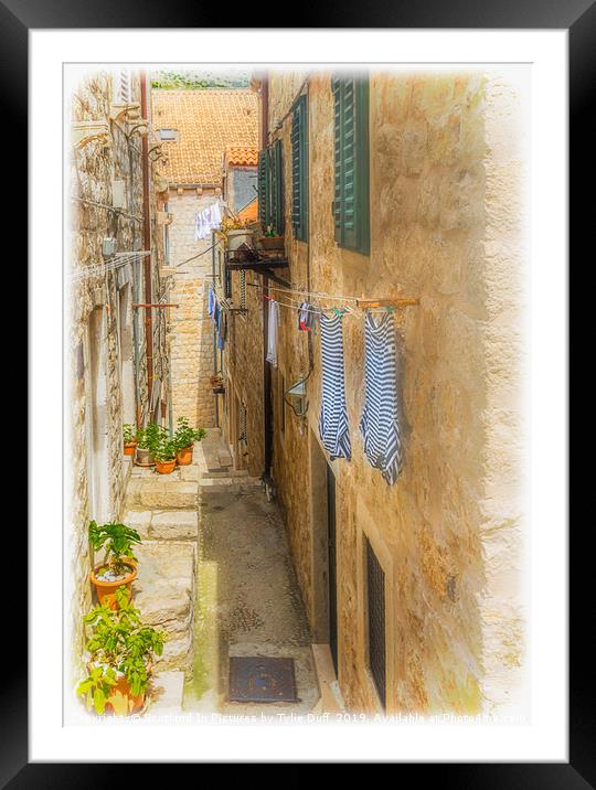Wash Day in Dubrovnik Old Town Framed Mounted Print by Tylie Duff Photo Art