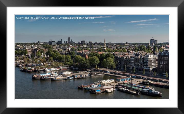 View north, over Amsterdam Framed Mounted Print by Gary Parker