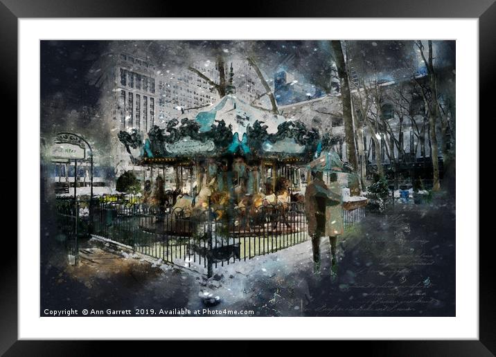 Winter Carousel Framed Mounted Print by Ann Garrett