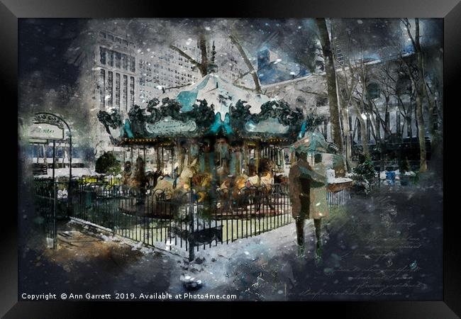 Winter Carousel Framed Print by Ann Garrett