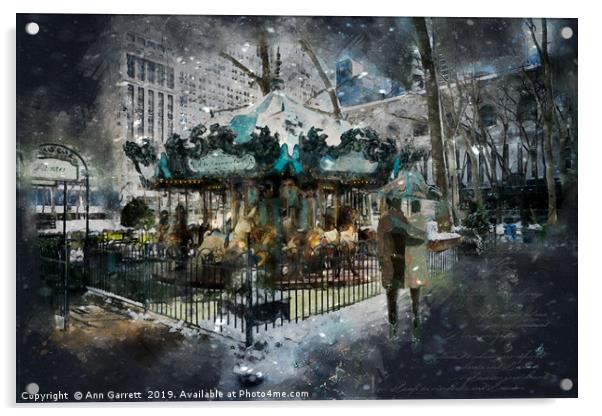 Winter Carousel Acrylic by Ann Garrett