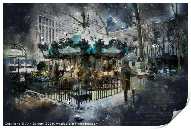 Winter Carousel Print by Ann Garrett
