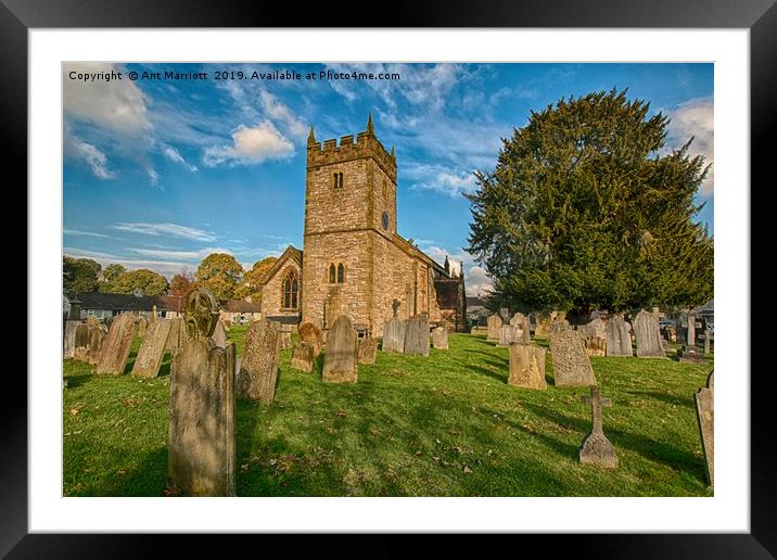 Holy Trinity Church, Ashford in the water. Framed Mounted Print by Ant Marriott