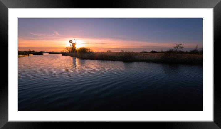 Norfolk Sunset Framed Mounted Print by Simon Wrigglesworth