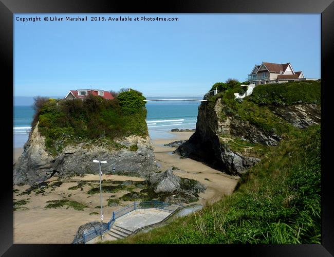 Jago's Island. Newquay Framed Print by Lilian Marshall