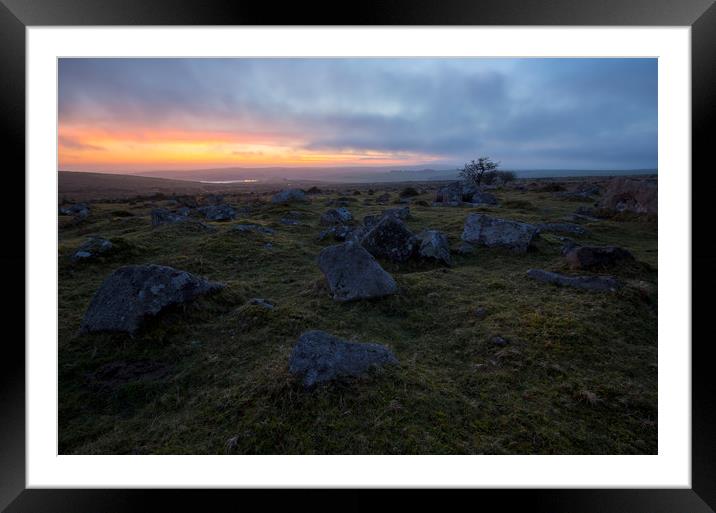 Craddock Moor Sunset Framed Mounted Print by CHRIS BARNARD