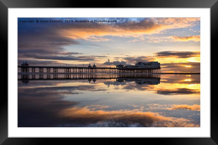 Blackpool Sunset Reflections Framed Mounted Print by Jason Connolly