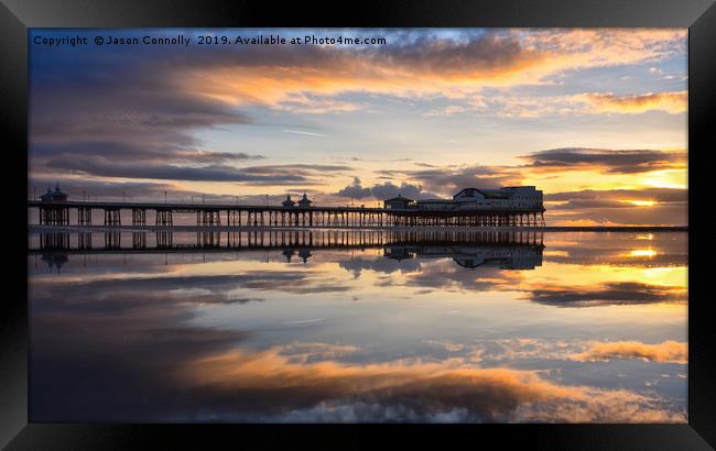 Blackpool Sunset Reflections Framed Print by Jason Connolly