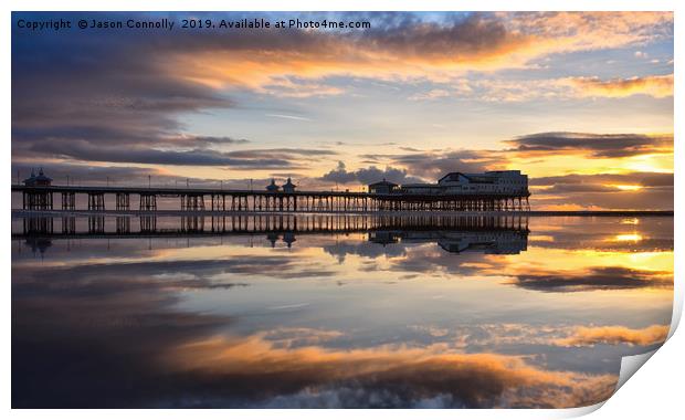 Blackpool Sunset Reflections Print by Jason Connolly