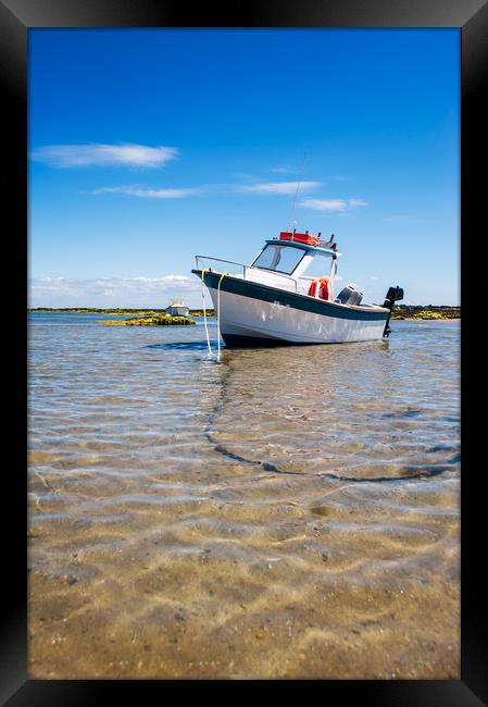 White boat on sand Framed Print by youri Mahieu