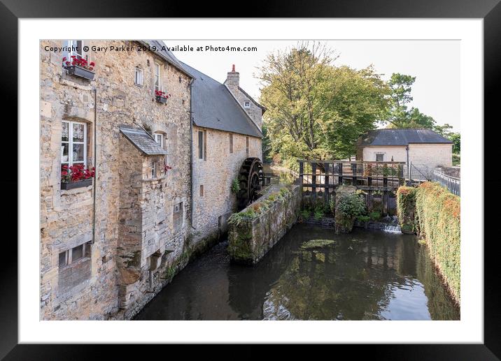 A watermill and a lock in Bayeux (France). Framed Mounted Print by Gary Parker