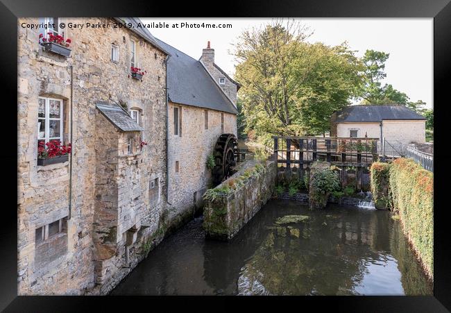 A watermill and a lock in Bayeux (France). Framed Print by Gary Parker