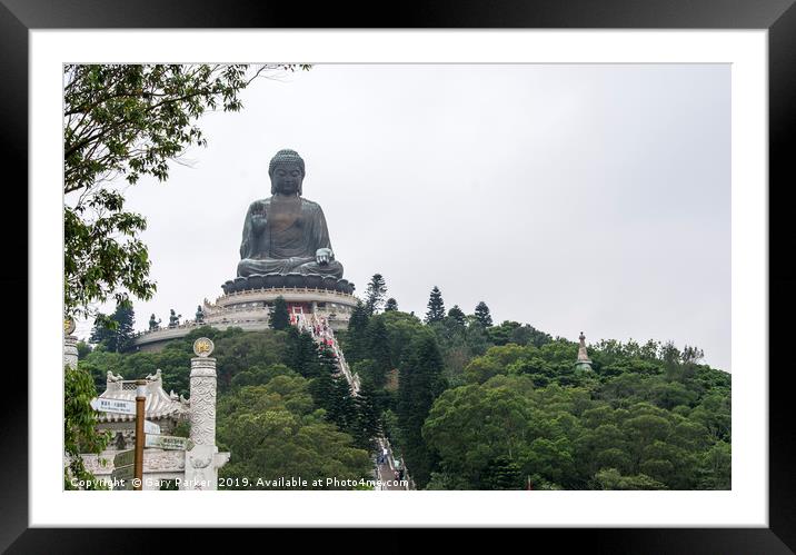 Tian Tan Buddha - Hong Kong Framed Mounted Print by Gary Parker