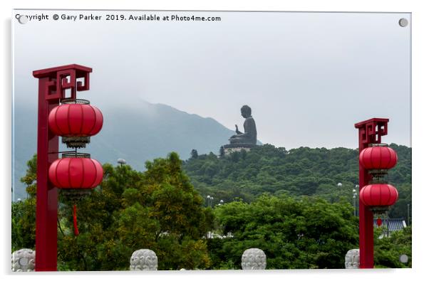 Tian Tan Buddha - Hong Kong Acrylic by Gary Parker