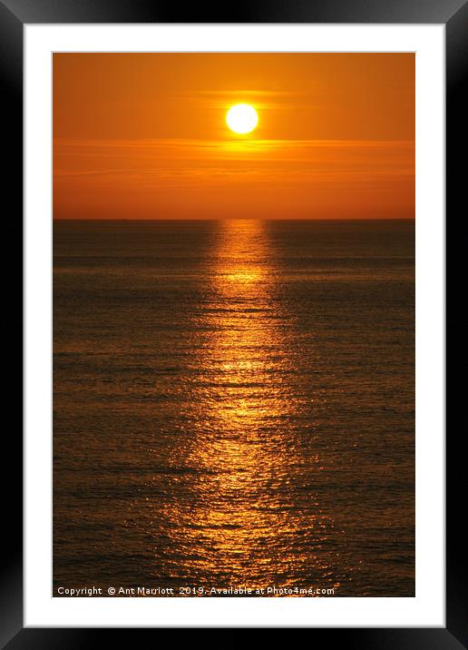 Sunset reflections Framed Mounted Print by Ant Marriott