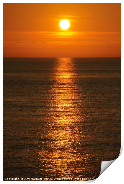 Sunset reflections Print by Ant Marriott