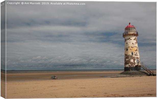 Point of Ayr Lighthouse. Canvas Print by Ant Marriott