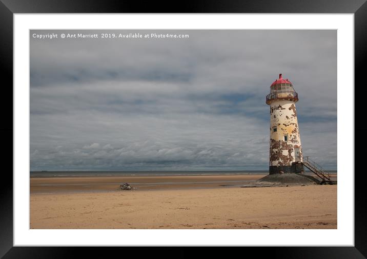 Point of Ayr Lighthouse. Framed Mounted Print by Ant Marriott