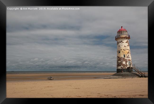 Point of Ayr Lighthouse. Framed Print by Ant Marriott